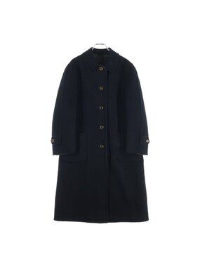 Gucci Reversible GG Wool Coat Long Gray Black